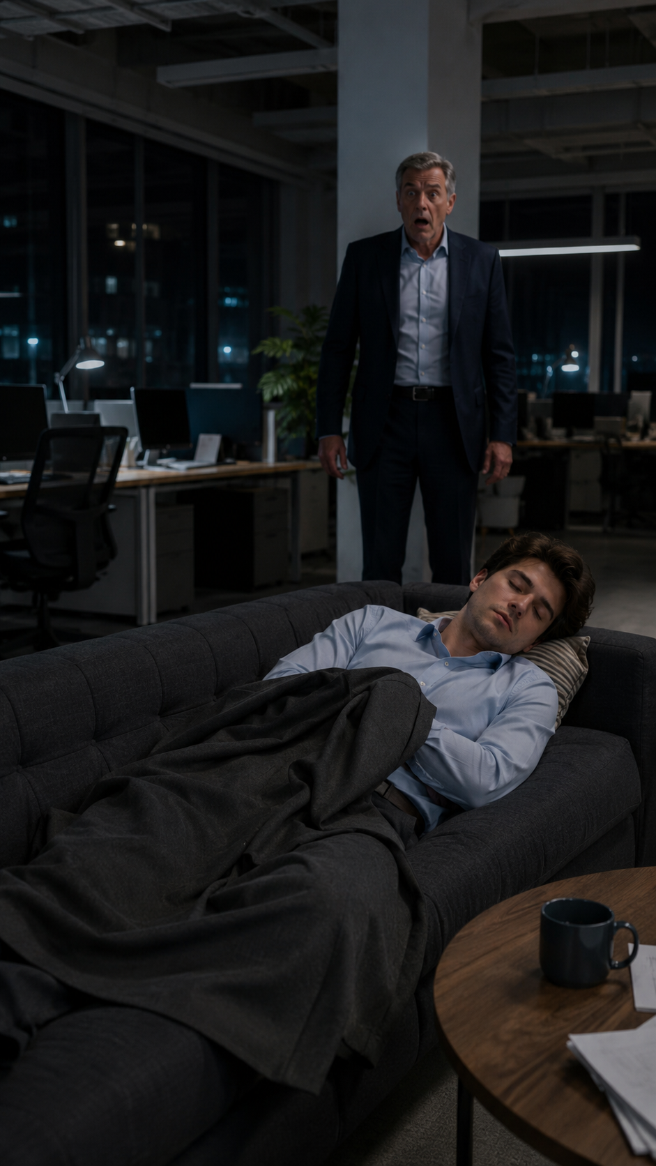 Son patron lui demande pourquoi il dort dans son bureau