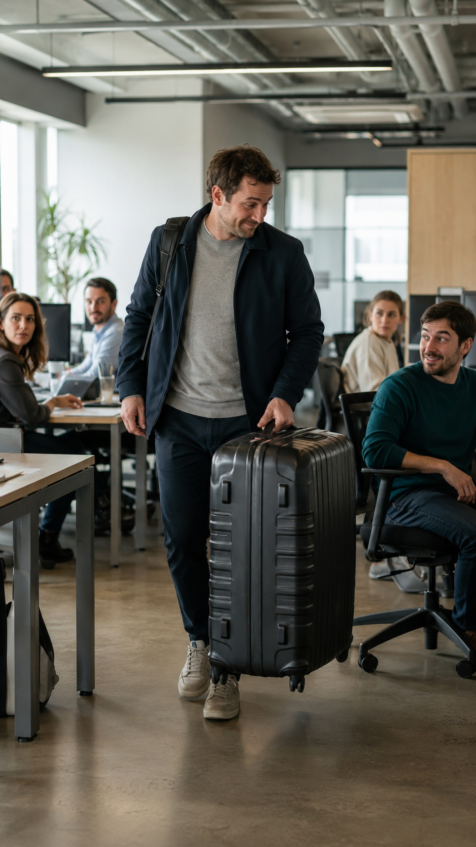Son collègue arrive chaque lundi avec une énorme valise